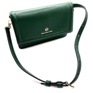 Michael Kors Hunter Green Jet Set Small Pebbled Leather Crossbody Bag NWOT